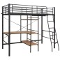 vidaXL Estructura de litera con mesa de metal gris 90x200 cm vidaXL Estructura de litera con mesa de metal gris 90x200 cm