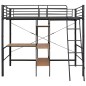 vidaXL Estructura de litera con mesa de metal gris 90x200 cm vidaXL Estructura de litera con mesa de metal gris 90x200 cm