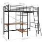 vidaXL Estructura de litera con mesa de metal gris 90x200 cm vidaXL Estructura de litera con mesa de metal gris 90x200 cm