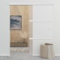 vidaXL Puerta corredera de vidrio ESG y aluminio plateado 90x205 cm