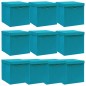 vidaXL Caja de almacenaje con tapa 4 uds tela azul celeste 32x32x32 cm vidaXL Caja de almacenaje con tapa 4 uds tela azul celeste 32x32x32 cm