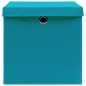 vidaXL Caja de almacenaje con tapa 4 uds tela azul celeste 32x32x32 cm vidaXL Caja de almacenaje con tapa 4 uds tela azul celeste 32x32x32 cm