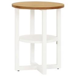 vidaXL Mesita auxiliar de madera de roble maciza 40x50 cm