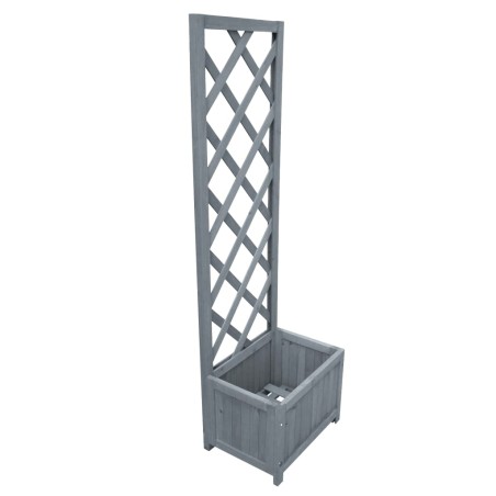 vidaXL Jardinera enrejada madera maciza de abeto 40x30x135 cm