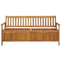 vidaXL Banco de almacenaje de jardín madera maciza acacia 170 cm