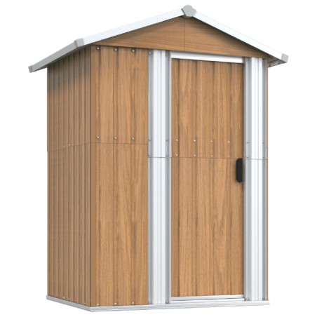 vidaXL Cobertizo de jardín acero galvanizado marrón 126x97,5x177 cm