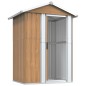 vidaXL Cobertizo de jardín acero galvanizado marrón 126x97,5x177 cm vidaXL Cobertizo de jardín acero galvanizado marrón 126x97,5x177 cm