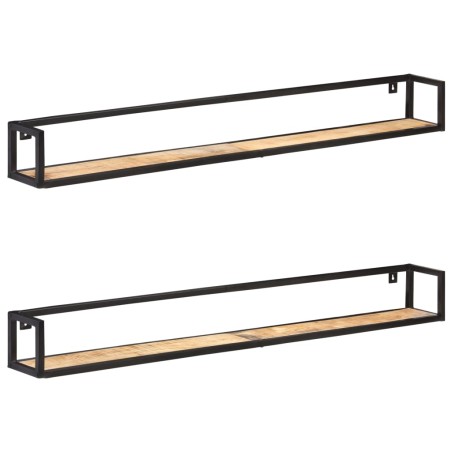 vidaXL Estantes de pared 2 unidades 160 cm madera de mango rugosa