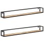 vidaXL Estantes de pared 2 unidades 160 cm madera de mango rugosa