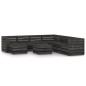 vidaXL Set de muebles de jardín 9 pzas madera de pino impregnada gris vidaXL Set de muebles de jardín 9 pzas madera de pino impregnada gris