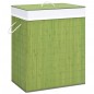 vidaXL Cesto de la ropa sucia de bambú 2 secciones verde 100 l vidaXL Cesto de la ropa sucia de bambú 2 secciones verde 100 l