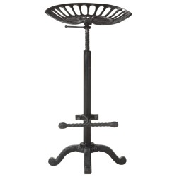 vidaXL Taburete de cocina hierro fundido negro