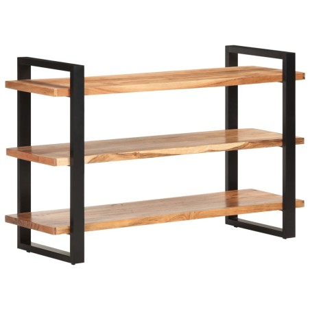 vidaXL Aparador con 3 estantes madera maciza de acacia 120x40x75 cm