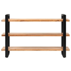vidaXL Aparador con 3 estantes madera maciza de acacia 120x40x75 cm