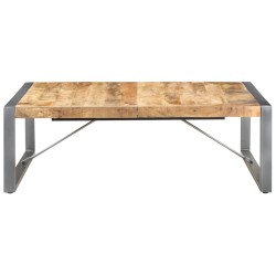 vidaXL Mesa de centro madera de mango rugosa 120x120x40 cm