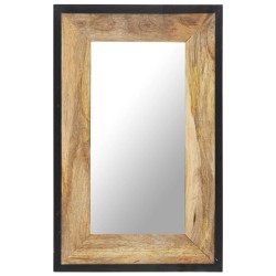 vidaXL Espejo de madera maciza de mango 80x50 cm