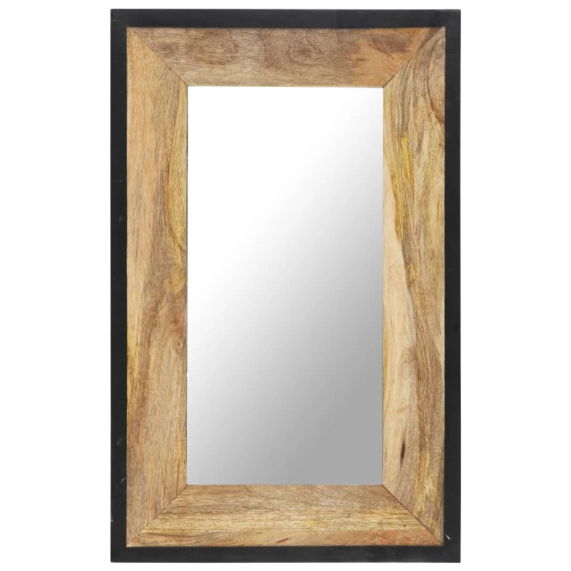 vidaXL Espejo de madera maciza de mango 80x50 cm vidaXL Espejo de madera maciza de mango 80x50 cm