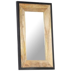vidaXL Espejo de madera maciza de mango 80x50 cm