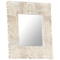 vidaXL Espejo de madera maciza de mango blanco 50x50 cm vidaXL Espejo de madera maciza de mango blanco 50x50 cm