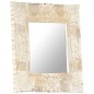vidaXL Espejo de madera maciza de mango blanco 50x50 cm vidaXL Espejo de madera maciza de mango blanco 50x50 cm
