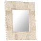 vidaXL Espejo de madera maciza de mango blanco 50x50 cm vidaXL Espejo de madera maciza de mango blanco 50x50 cm