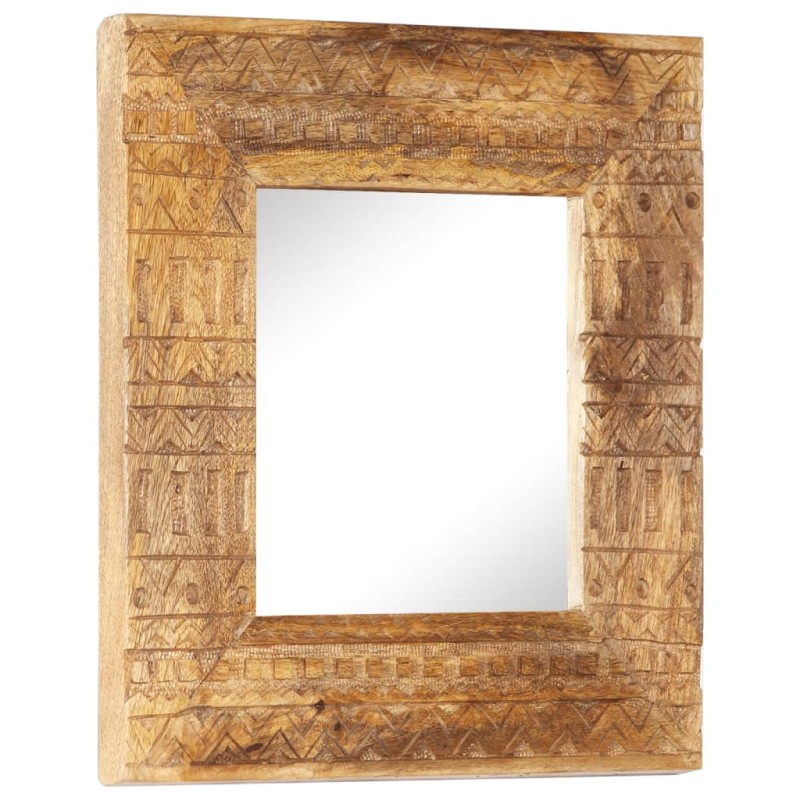 vidaXL Espejo tallado a mano madera maciza de mango 50x50x2,5 cm vidaXL Espejo tallado a mano madera maciza de mango 50x50x2,5 cm
