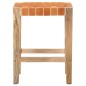 vidaXL Taburetes de bar 2 piezas cuero auténtico marrón 60 cm vidaXL Taburetes de bar 2 piezas cuero auténtico marrón 60 cm