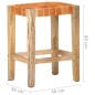 vidaXL Taburetes de bar 2 piezas cuero auténtico marrón 60 cm vidaXL Taburetes de bar 2 piezas cuero auténtico marrón 60 cm
