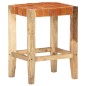vidaXL Taburetes de bar 2 piezas cuero auténtico marrón 60 cm vidaXL Taburetes de bar 2 piezas cuero auténtico marrón 60 cm