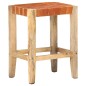 vidaXL Taburetes de bar 2 piezas cuero auténtico marrón 60 cm vidaXL Taburetes de bar 2 piezas cuero auténtico marrón 60 cm