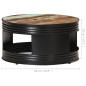 vidaXL Mesa de centro de madera maciza reciclada negra 68x68x36 cm vidaXL Mesa de centro de madera maciza reciclada negra 68x68x36 cm