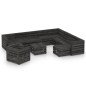vidaXL Set de muebles de jardín 12 pzas madera de pino impregnada gris vidaXL Set de muebles de jardín 12 pzas madera de pino impregnada gris