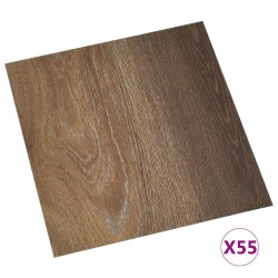 vidaXL Lamas para suelo autoadhesivas 55 uds PVC 5,11 m² marrón
