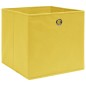 vidaXL Cajas de almacenaje 4 uds tela no tejida amarillo 28x28x28 cm