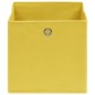 vidaXL Cajas de almacenaje 4 uds tela no tejida amarillo 28x28x28 cm
