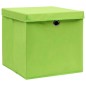 vidaXL Cajas de almacenaje con tapas 4 uds verde 28x28x28 cm vidaXL Cajas de almacenaje con tapas 4 uds verde 28x28x28 cm