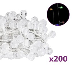 vidaXL Guirnalda de luces globos 8 funciones 20 m 200 LEDs de colores