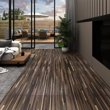 vidaXL Lamas para suelo PVC autoadhesivas 5,21 m² 2 mm marrón rayado