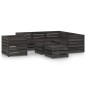 vidaXL Set de muebles de jardín 8 pzas madera de pino impregnada gris vidaXL Set de muebles de jardín 8 pzas madera de pino impregnada gris