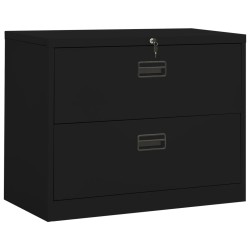 vidaXL Armario archivador de acero negro 90x46x72,5 cm 