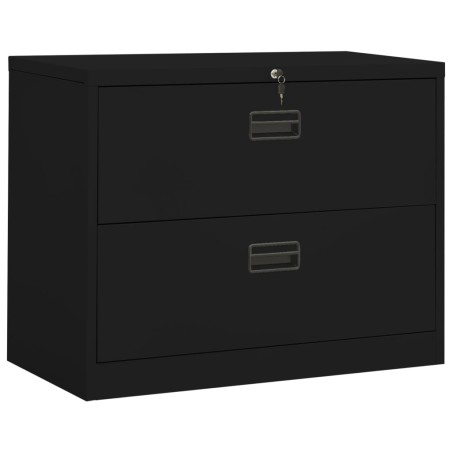 vidaXL Armario archivador de acero negro 90x46x72,5 cm 