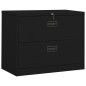 vidaXL Armario archivador de acero negro 90x46x72,5 cm 