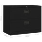 vidaXL Armario archivador de acero negro 90x46x72,5 cm 