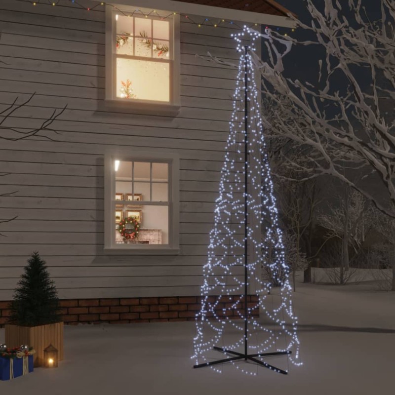 vidaXL Árbol de Navidad cónico 500 LED blanco frío 100x300 cm vidaXL Árbol de Navidad cónico 500 LED blanco frío 100x300 cm