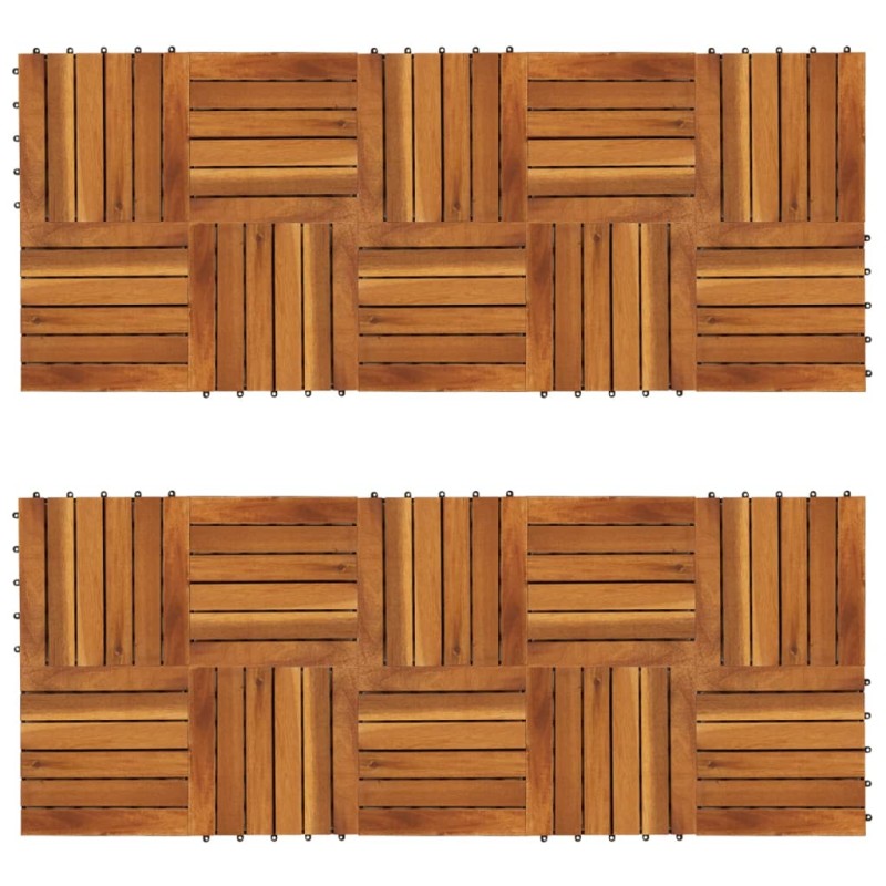 vidaXL Baldosa de terraza patrón vertical 20 uds madera acacia 30x30cm vidaXL Baldosa de terraza patrón vertical 20 uds madera acacia 30x30cm