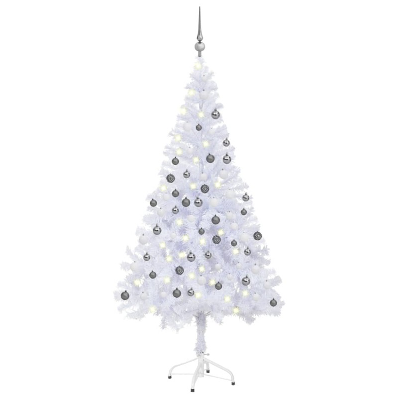 vidaXL Árbol de Navidad artificial con luces y bolas 620 ramas 180 cm vidaXL Árbol de Navidad artificial con luces y bolas 620 ramas 180 cm