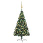 vidaXL Medio árbol de Navidad con luces y bolas verde 150 cm vidaXL Medio árbol de Navidad con luces y bolas verde 150 cm
