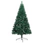 vidaXL Medio árbol de Navidad con luces y bolas verde 150 cm vidaXL Medio árbol de Navidad con luces y bolas verde 150 cm