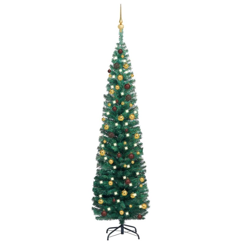 vidaXL Árbol de Navidad preiluminado con luces y bolas verde 180 cm vidaXL Árbol de Navidad preiluminado con luces y bolas verde 180 cm