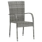 vidaXL Juego de comedor para jardín 3 piezas ratán sintético gris